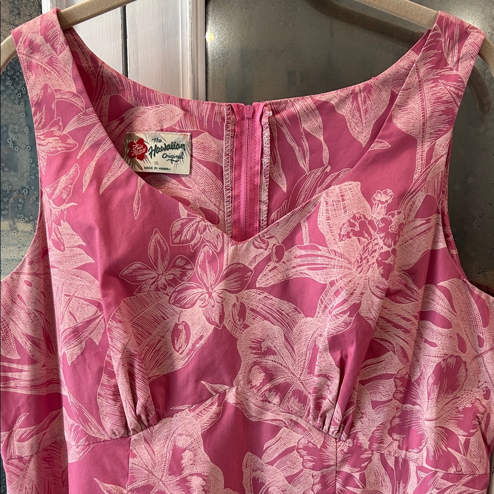 Hilo Hattie Pink Floral Midi Dress
